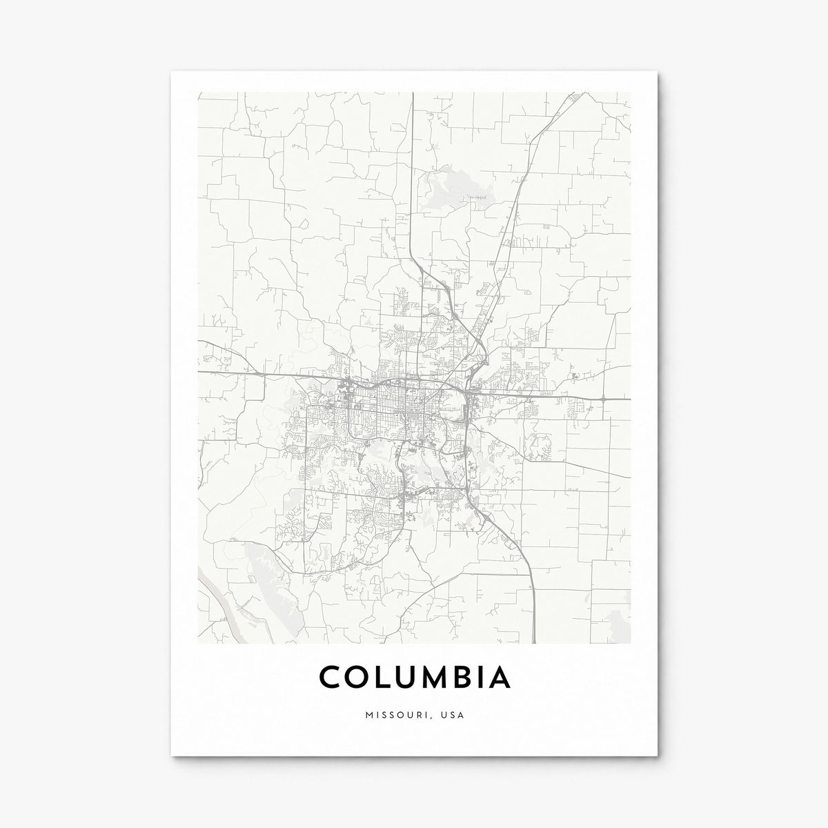Columbia, Missouri Map Poster, print only (unframed)