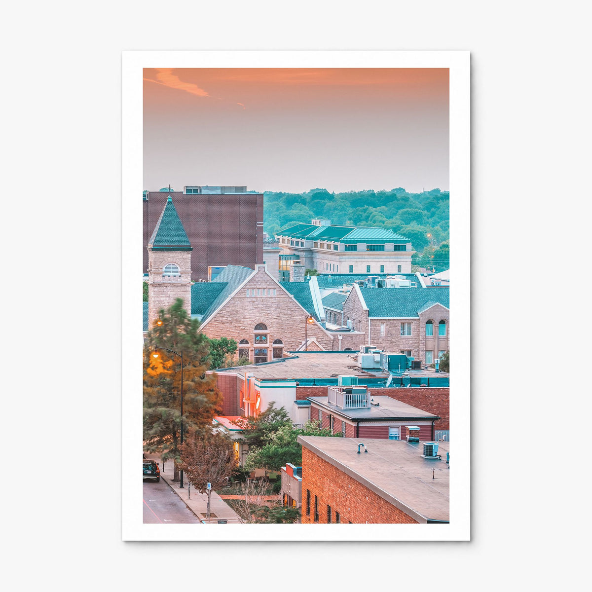 Columbia, Missouri Photo Poster, print only (unframed), white border