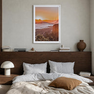 Columbia River Gorge no. 1 colorful photo poster of Oregon & Washington, USA – vertical wall art in white wood frame with whi