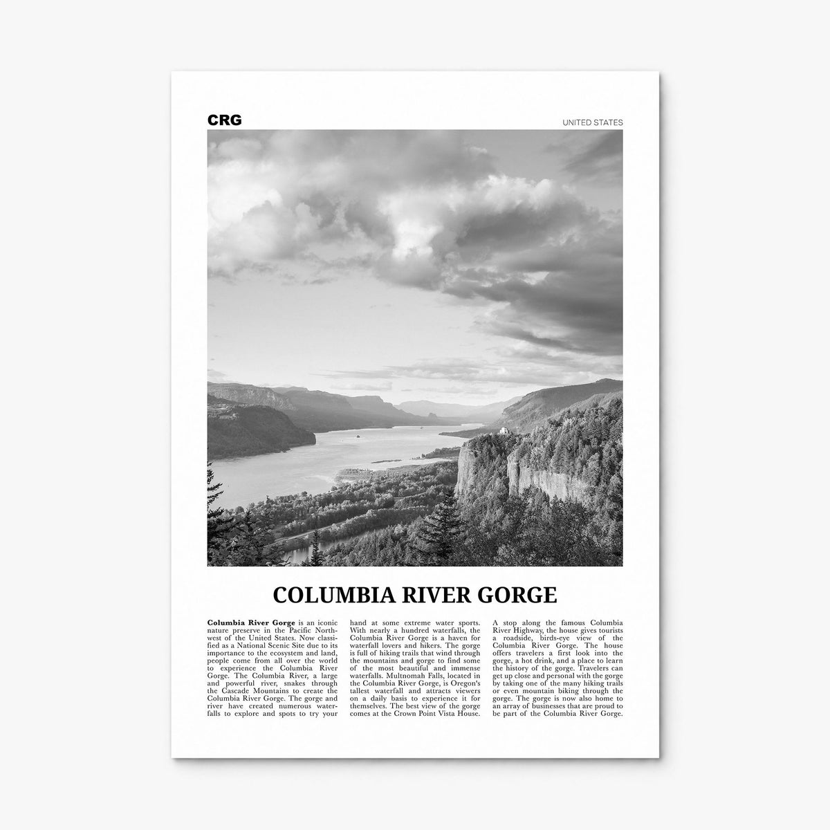 Columbia River Gorge Newspaper Poster, print only (unframed)