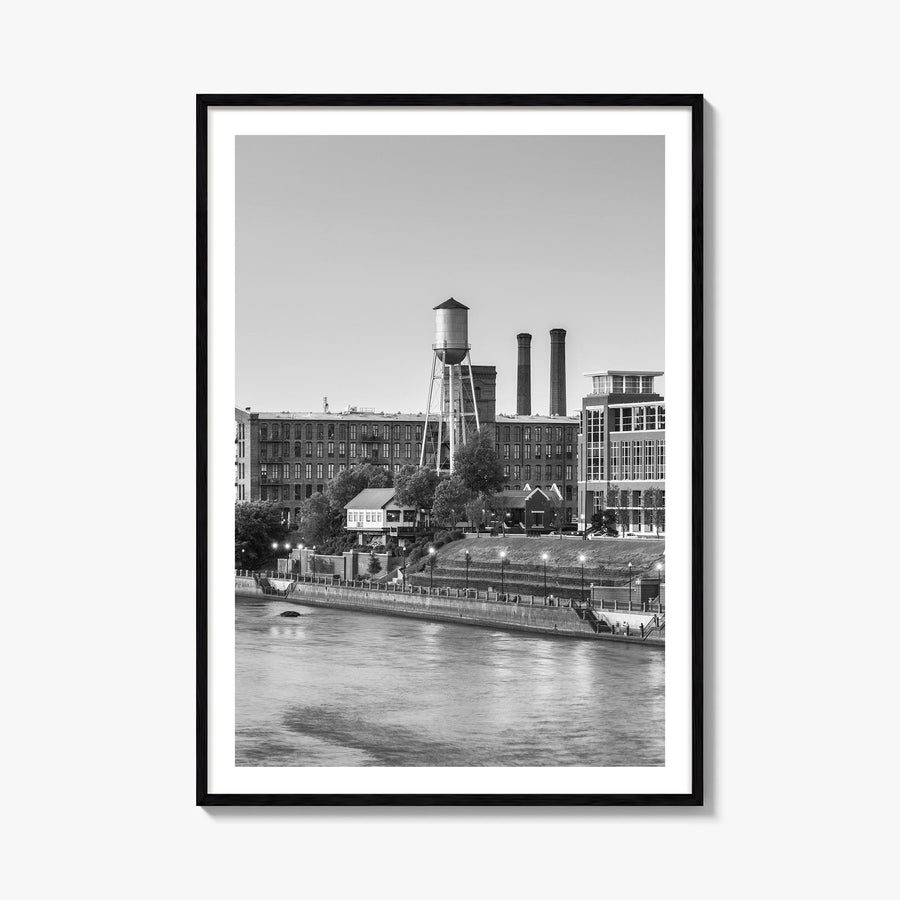 Columbus, Georgia black & white photo poster of Georgia, USA – vertical wall art, unframed print shown in interior mockup
