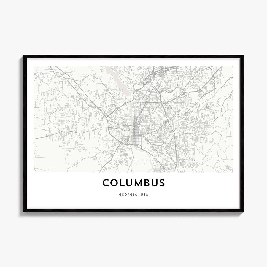 Columbus, Georgia Map Poster, framed poster mockup