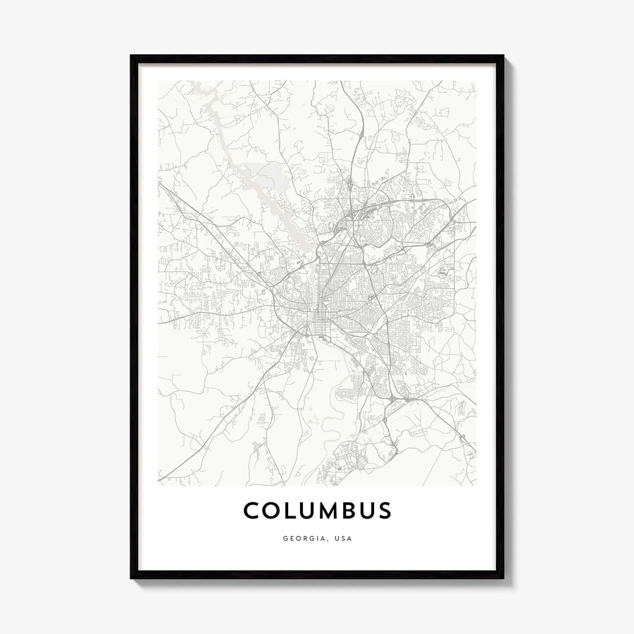 Columbus, Georgia Map Poster, framed poster mockup