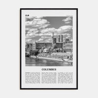 Columbus, Georgia Poster Black Wood / 8x12 in Nbourhood Travel B&W Poster