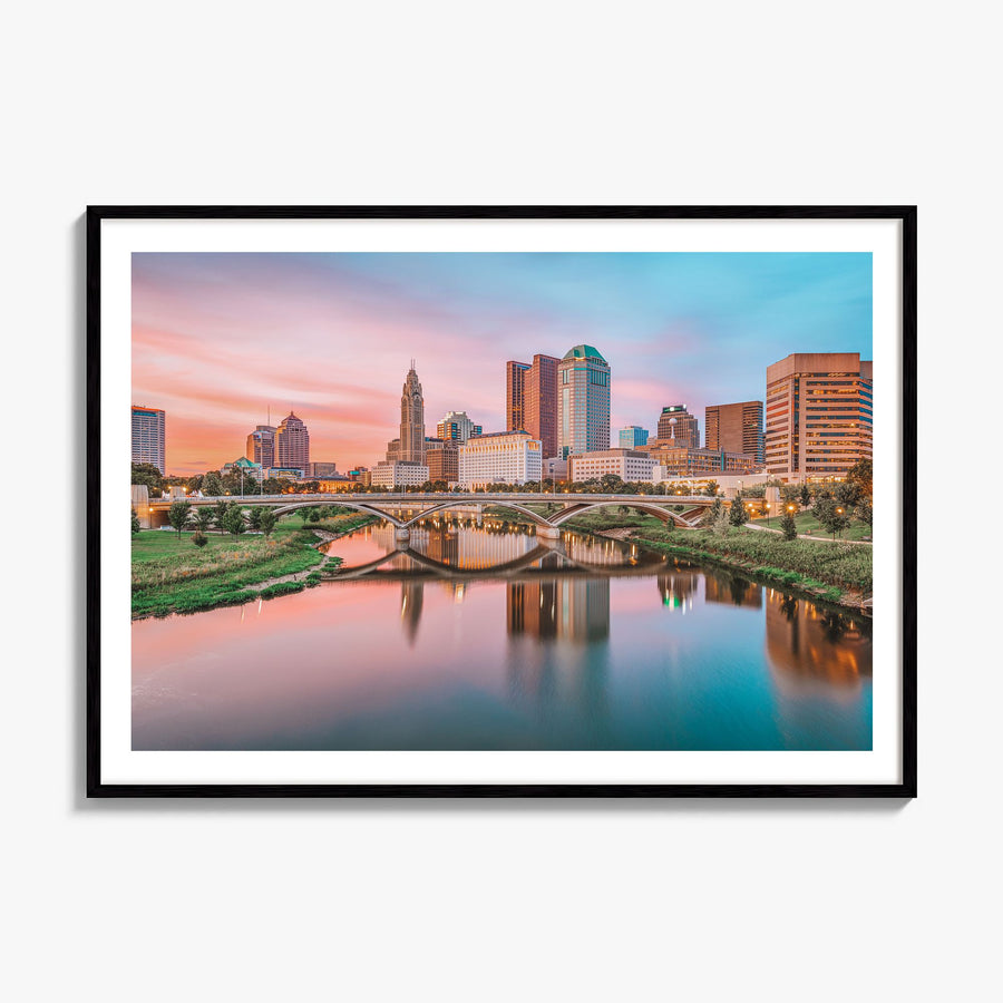 Columbus, Ohio Photo Poster, framed poster mockup, white border