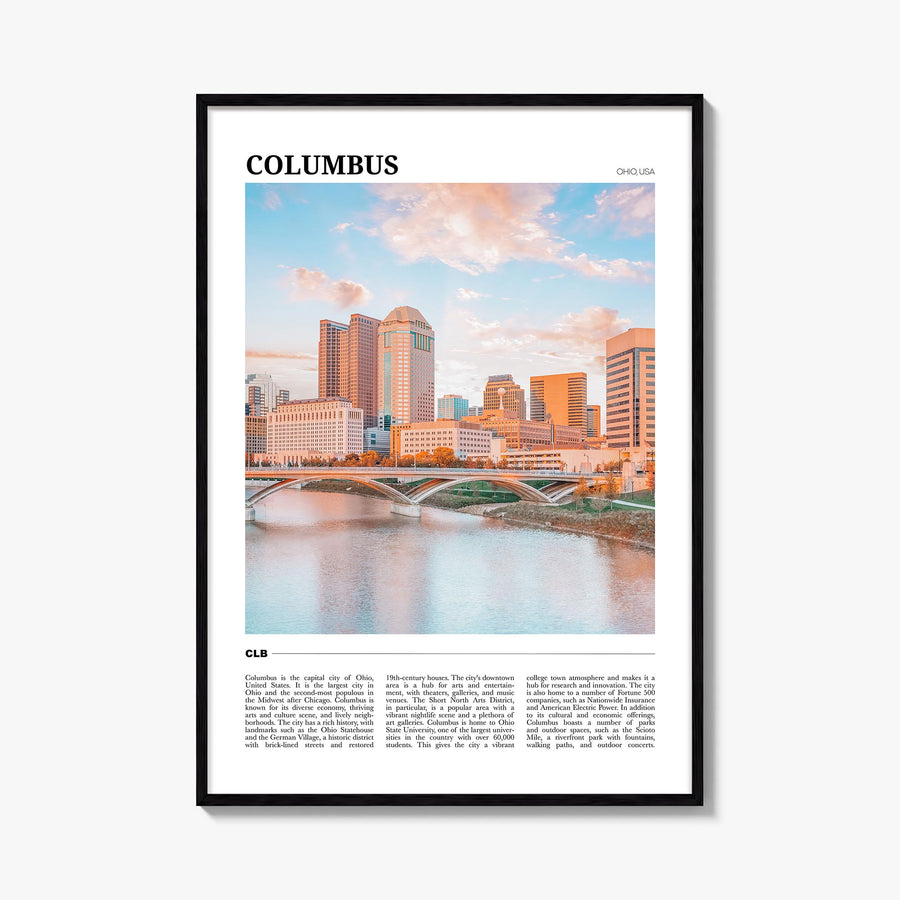 Columbus, Ohio no. 1 colorful travel poster of Ohio, USA – vertical wall art, unframed print shown in interior mockup