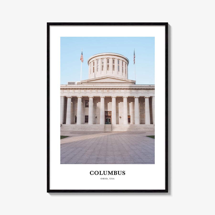 Columbus, Ohio no. 2 colorful classic poster of Ohio, USA – vertical wall art, unframed print shown in interior mockup