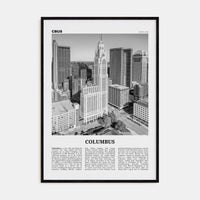 Columbus, Ohio No 2 Poster Black Wood / 8x12 in Nbourhood Travel B&W Poster