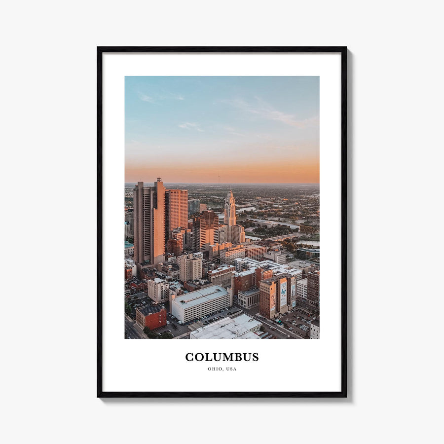 Columbus, Ohio no. 3 colorful classic poster of Ohio, USA – vertical wall art, unframed print shown in interior mockup