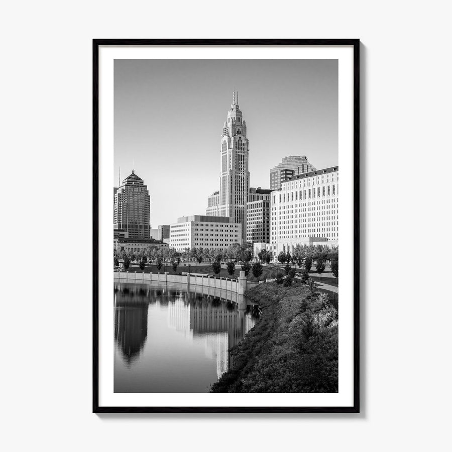 Columbus, Ohio Photo Poster, framed poster mockup, white border
