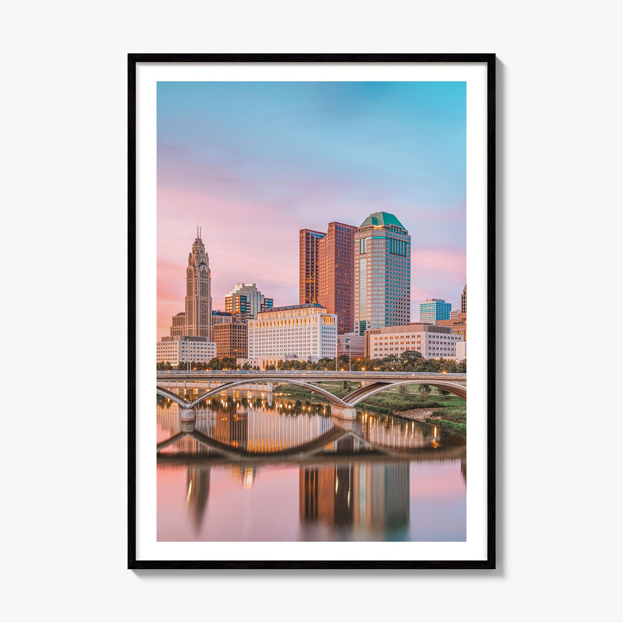 Columbus, Ohio Photo No 1 Poster, framed poster mockup, white border