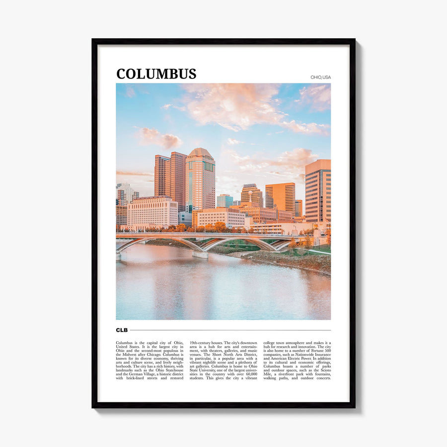 Columbus, Ohio Travel No 1 Poster, framed poster mockup