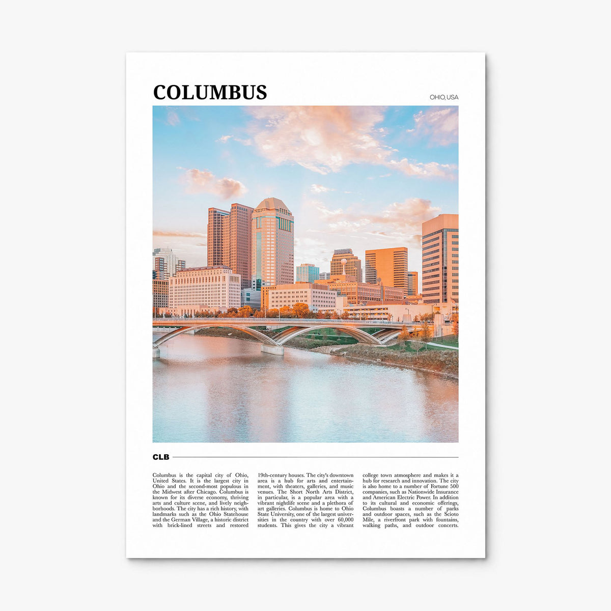 Columbus, Ohio Travel No 1 Poster, print only (unframed)
