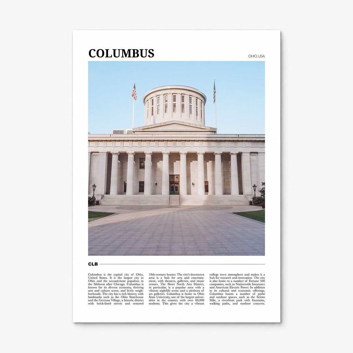 Columbus, Ohio Travel No 2 Poster, print only (unframed)