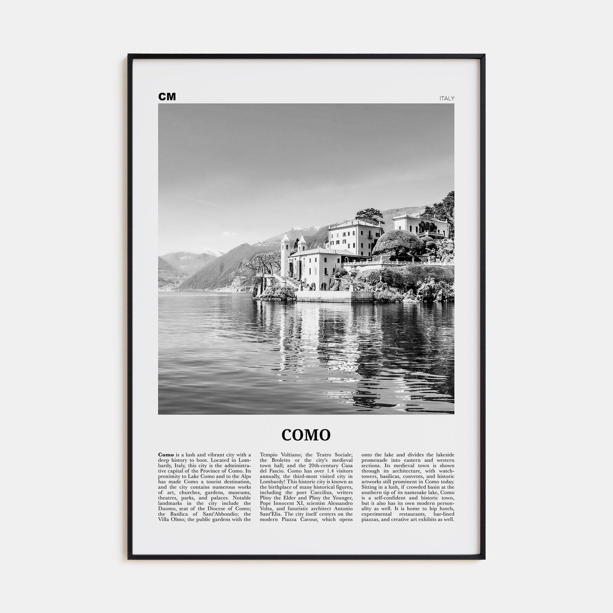 Como No 1 Poster None / 8x12 in Nbourhood Travel B&W Poster