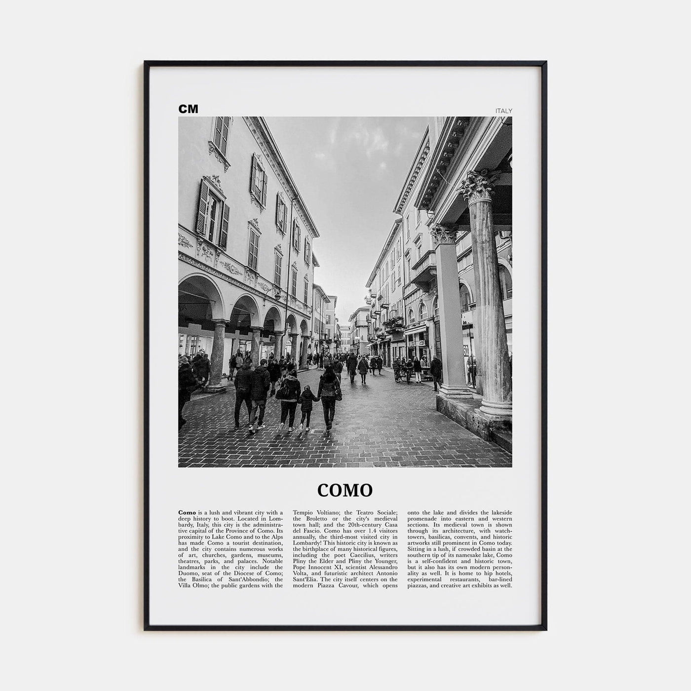 Como No 2 Poster None / 8x12 in Nbourhood Travel B&W Poster