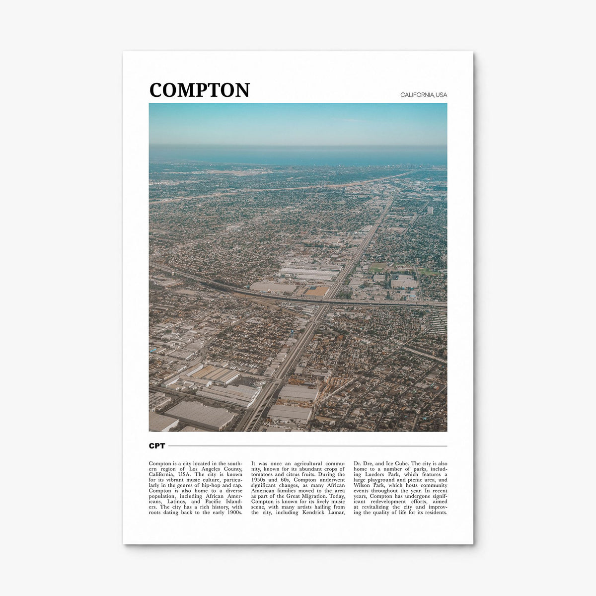 Compton Travel Poster, print only (unframed)