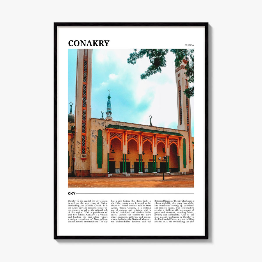 Conakry Travel Poster, framed poster mockup