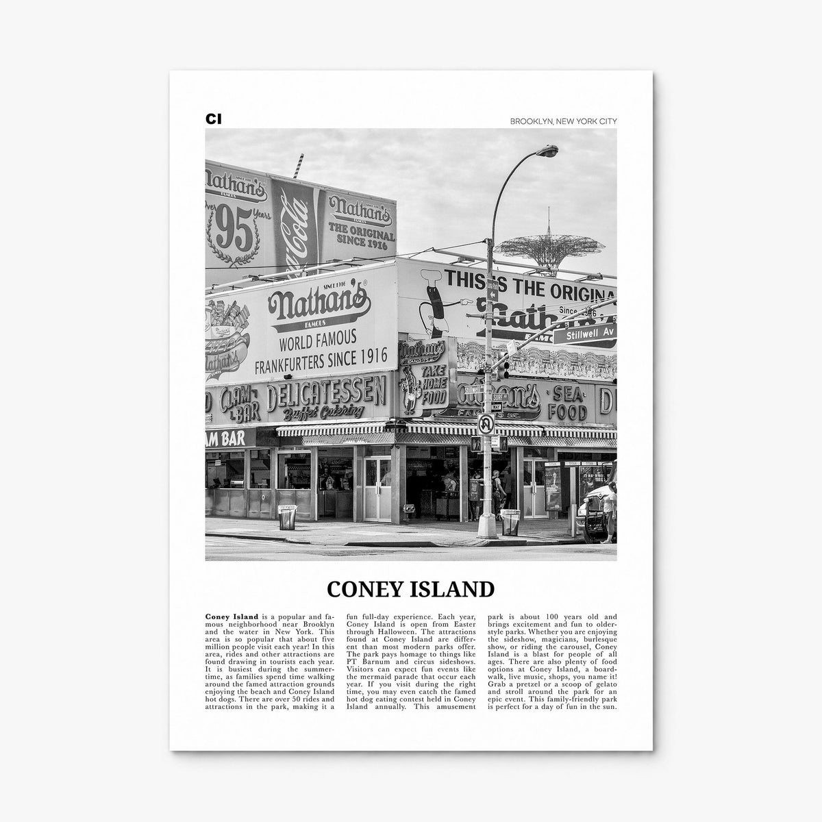 Coney Island Newspaper Poster, print only (unframed)