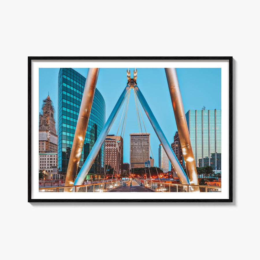 Connecticut colorful photo poster of United States – horizontal wall art, unframed print shown in interior mockup