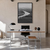 Connecticut no. 1 black & white photo poster of United States – vertical wall art in black wood frame, hanging on wall