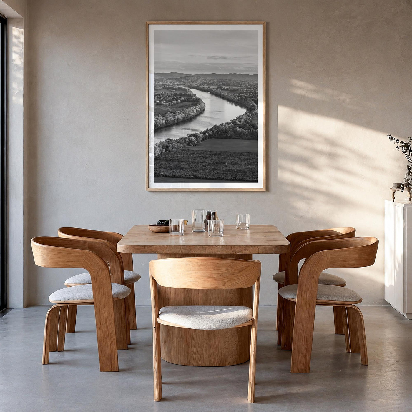 Connecticut no. 1 black & white photo poster of United States – vertical wall art in natural wood frame with white border, ha