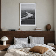 Connecticut no. 1 black & white photo poster of United States – vertical wall art in white wood frame with white border, hang