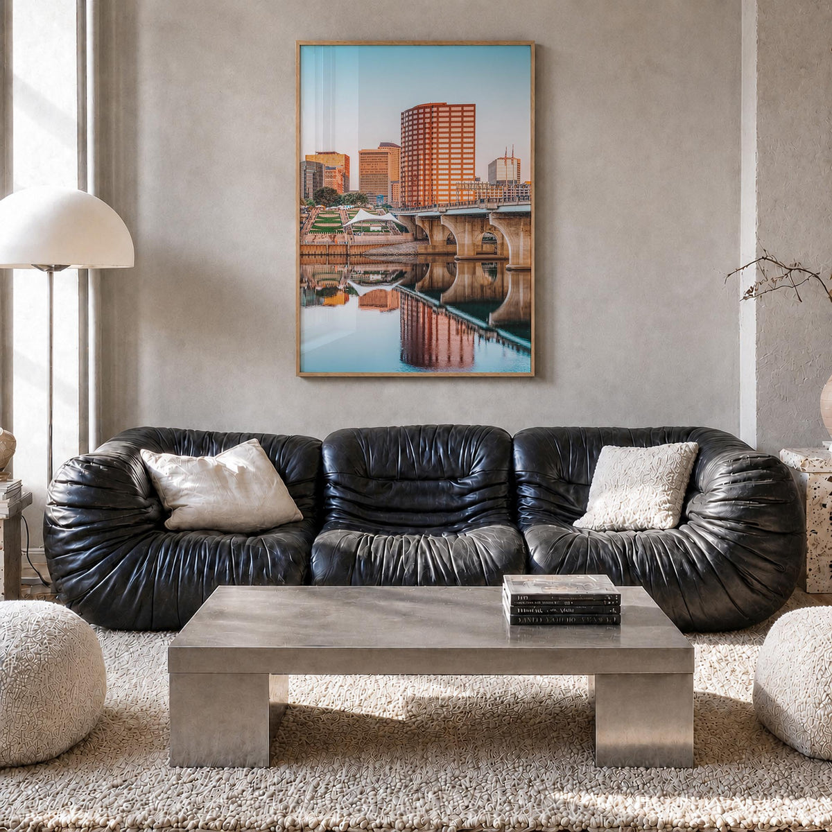 Connecticut no. 1 colorful photo poster of United States – vertical wall art in natural wood frame, hanging on wall