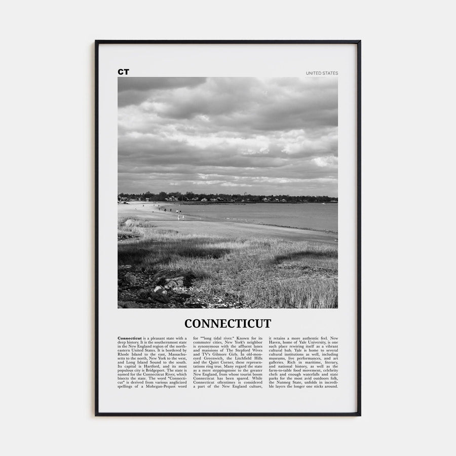 Connecticut No 1 Poster None / 8x12 in Nbourhood Travel B&W Poster