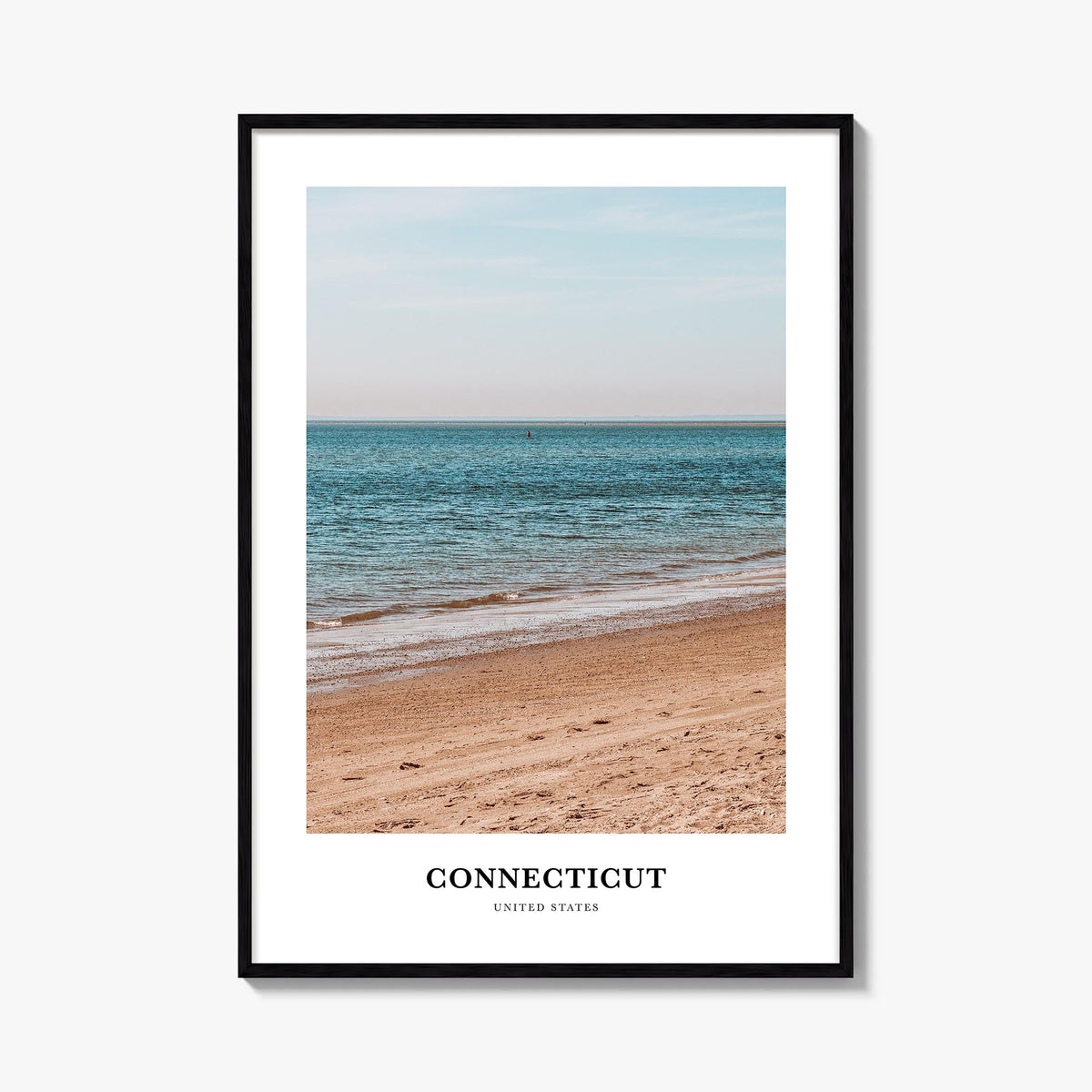 Connecticut no. 2 colorful classic poster of United States – vertical wall art, unframed print shown in interior mockup