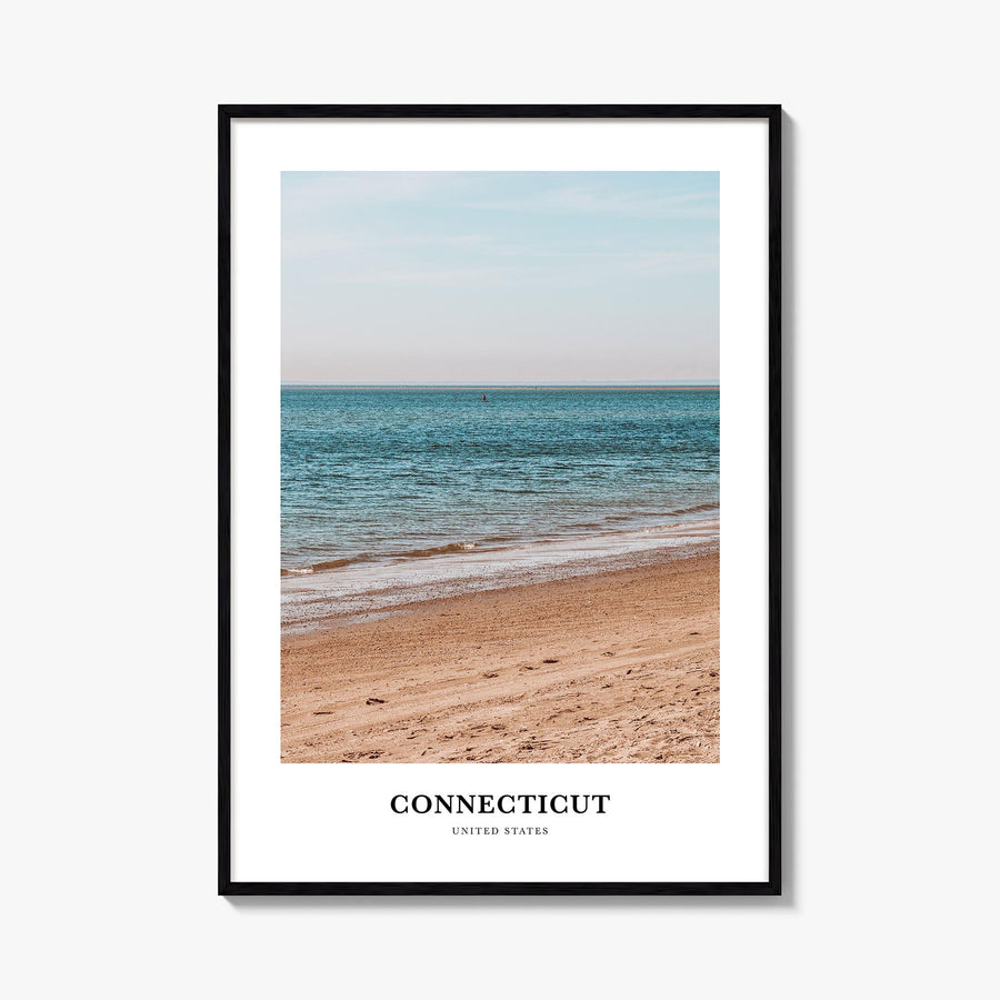 Connecticut no. 2 colorful classic poster of United States – vertical wall art, unframed print shown in interior mockup
