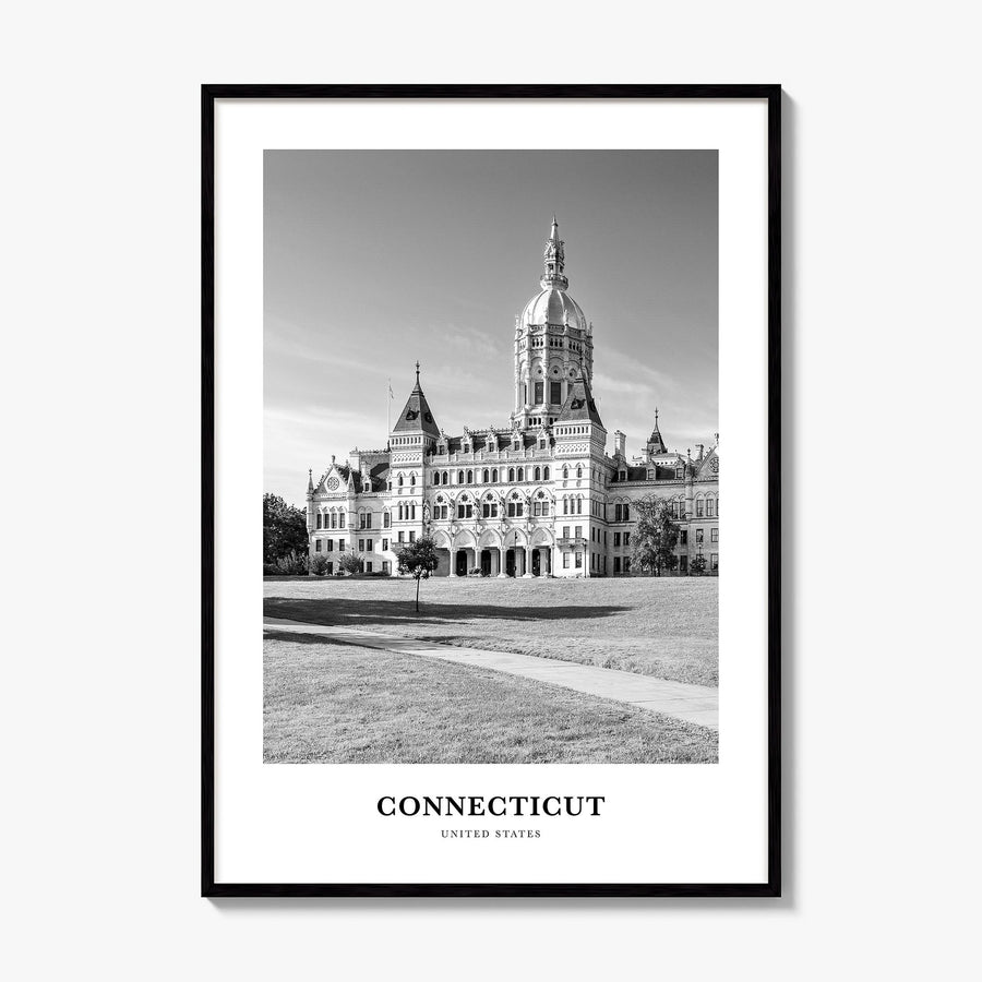 Connecticut Classic Poster, framed poster mockup