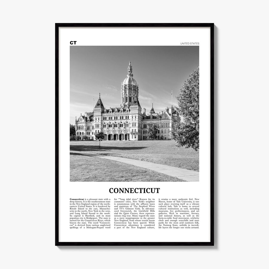 Connecticut Newspaper No 2 Poster, framed poster mockup