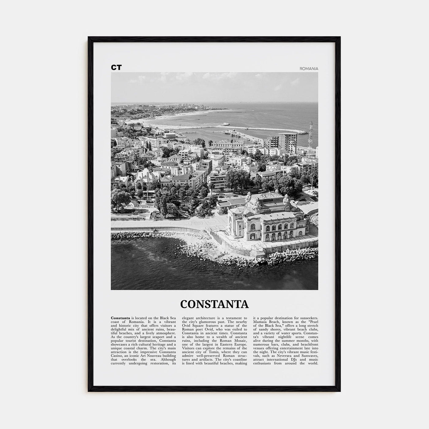 Constanta Poster Black Wood / 8x12 in Nbourhood Travel B&W Poster