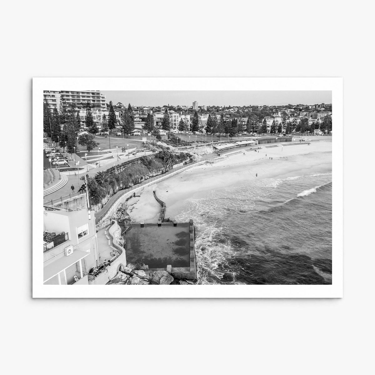 Coogee Beach Photo Poster, print only (unframed), white border