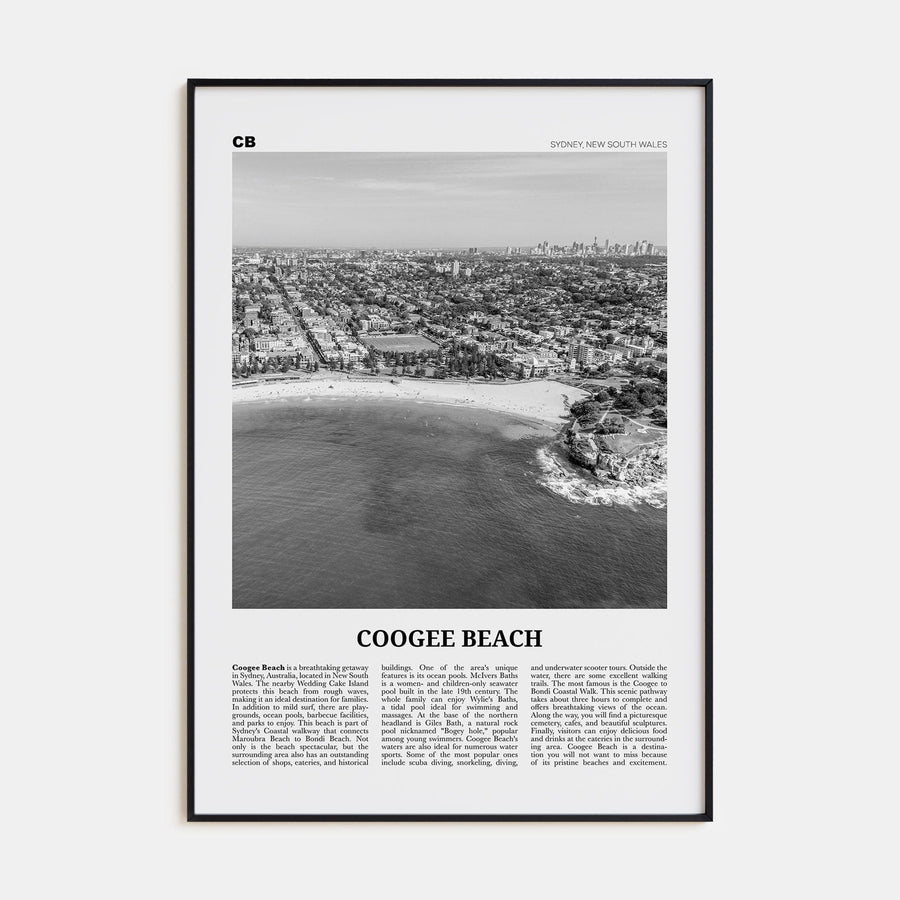 Coogee Beach No 2 Poster None / 8x12 in Nbourhood Travel B&W Poster