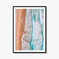 Coogee Beach no. 3 colorful photo poster of Sydney, New South Wales – vertical wall art, unframed print shown in interior moc