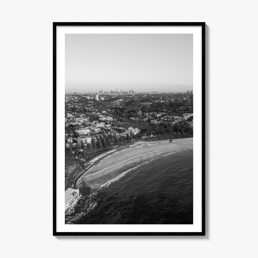 Coogee Beach Photo Poster, framed poster mockup, white border