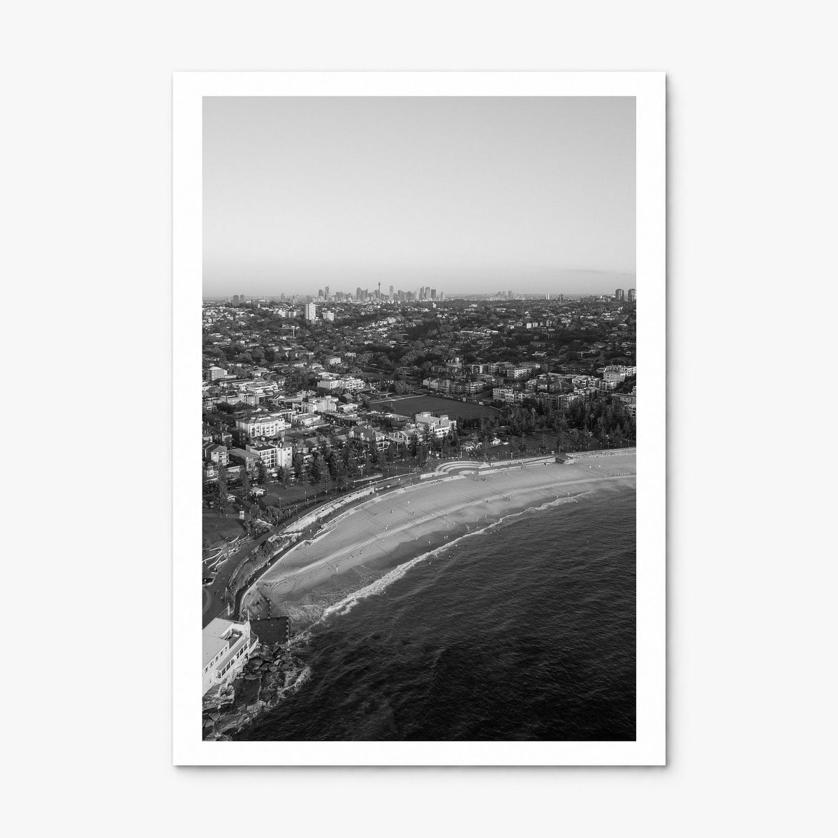 Coogee Beach Photo Poster, print only (unframed), white border