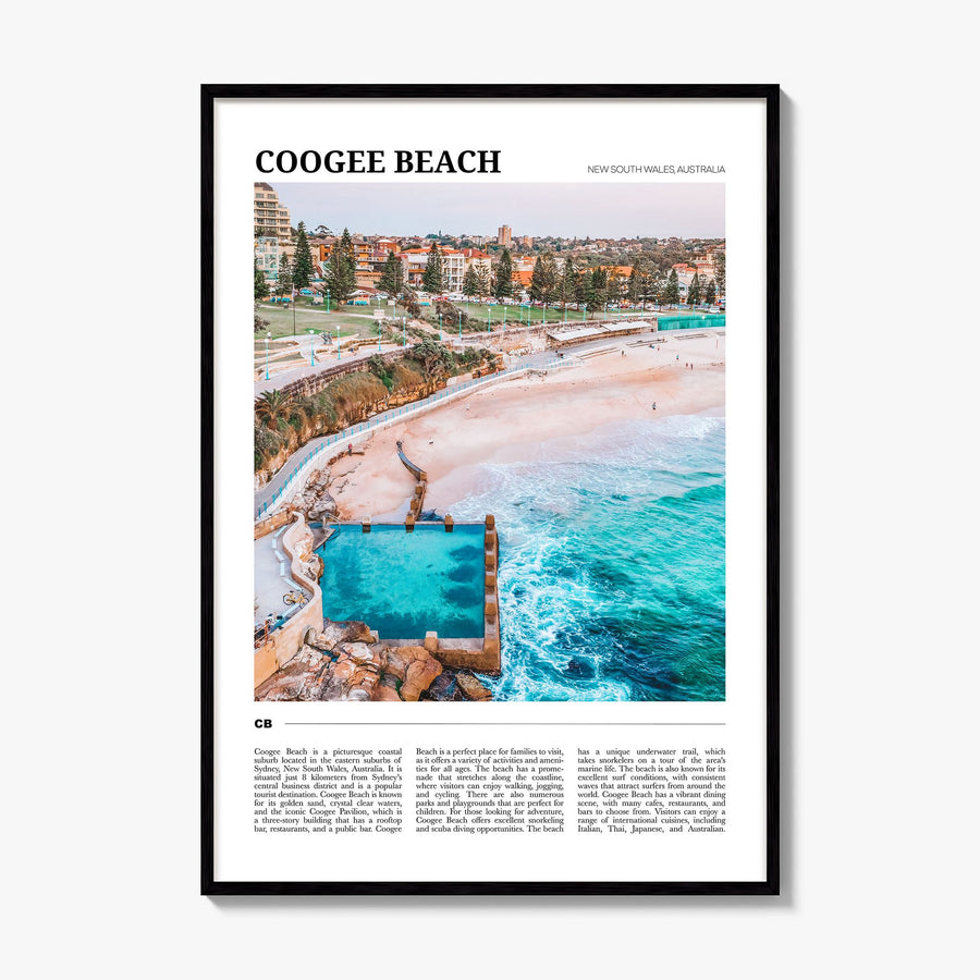 Coogee Beach Travel No 1 Poster, framed poster mockup