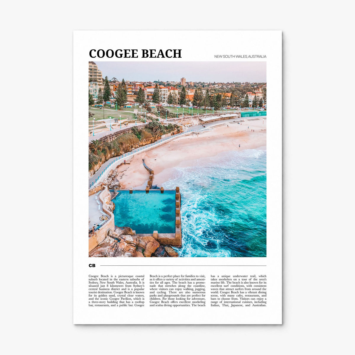 Coogee Beach Travel No 1 Poster, print only (unframed)