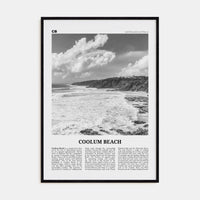 Coolum Beach Poster Black Wood / 8x12 in Nbourhood Travel B&W Poster