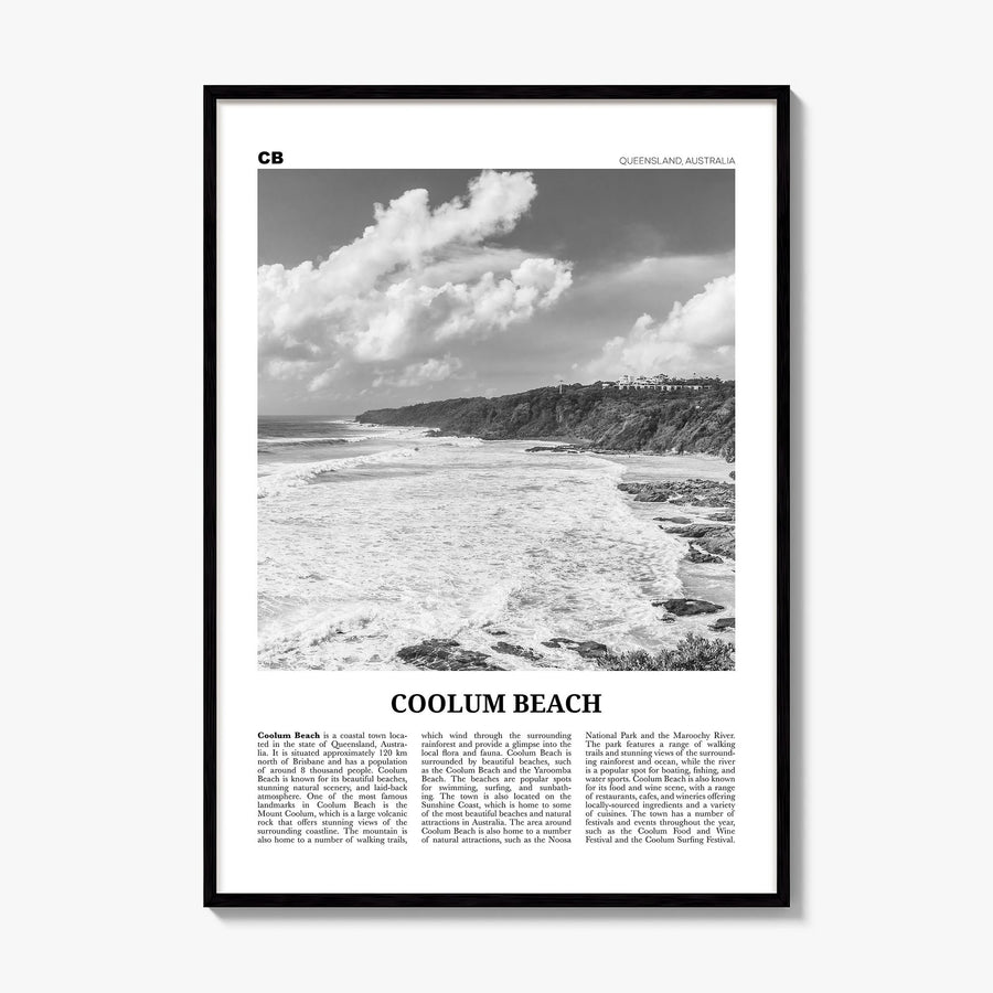 Coolum Beach Newspaper Poster, framed poster mockup