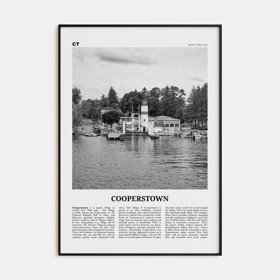 Cooperstown Poster None / 8x12 in Nbourhood Travel B&W Poster