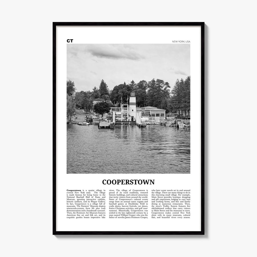 Cooperstown Newspaper Poster, framed poster mockup