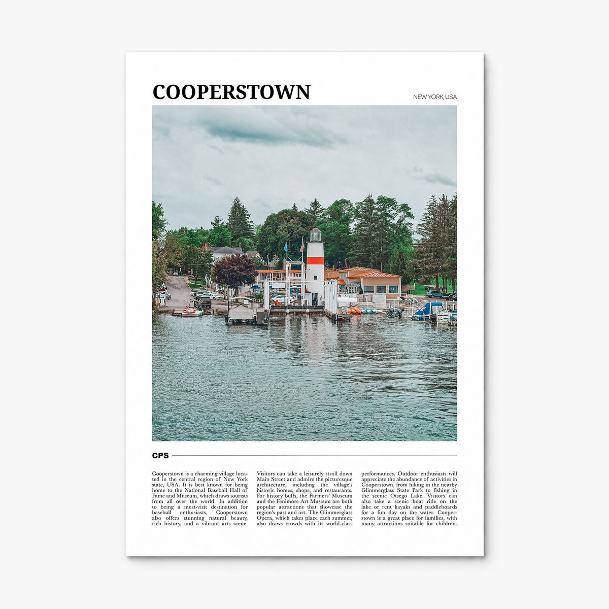 Cooperstown Travel Poster, print only (unframed)