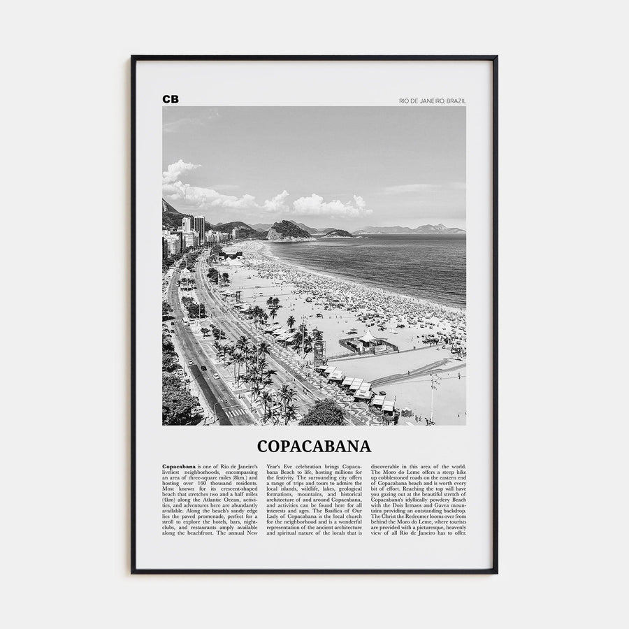 Copacabana Poster None / 8x12 in Nbourhood Travel B&W Poster