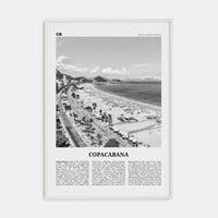 Copacabana Poster White Wood / 8x12 in Nbourhood Travel B&W Poster