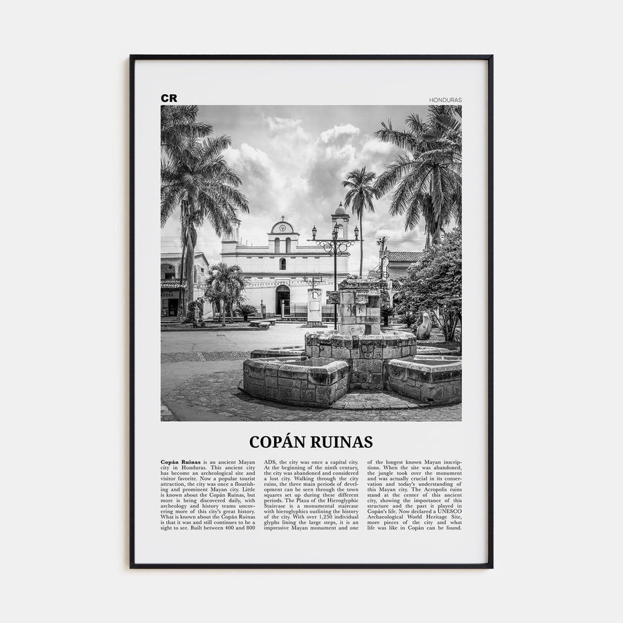 Copán Ruinas Poster None / 8x12 in Nbourhood Travel B&W Poster