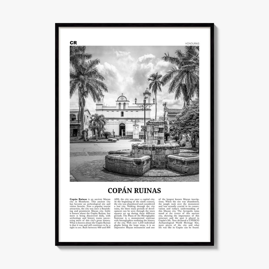Copán Ruinas Newspaper Poster, framed poster mockup